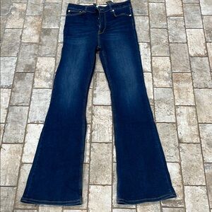 Zara Blue Flare Wide Leg Jeans Classic Style